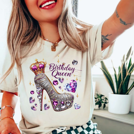 Birthday Bling Stileto Heels Happy Birthday T-Shirt