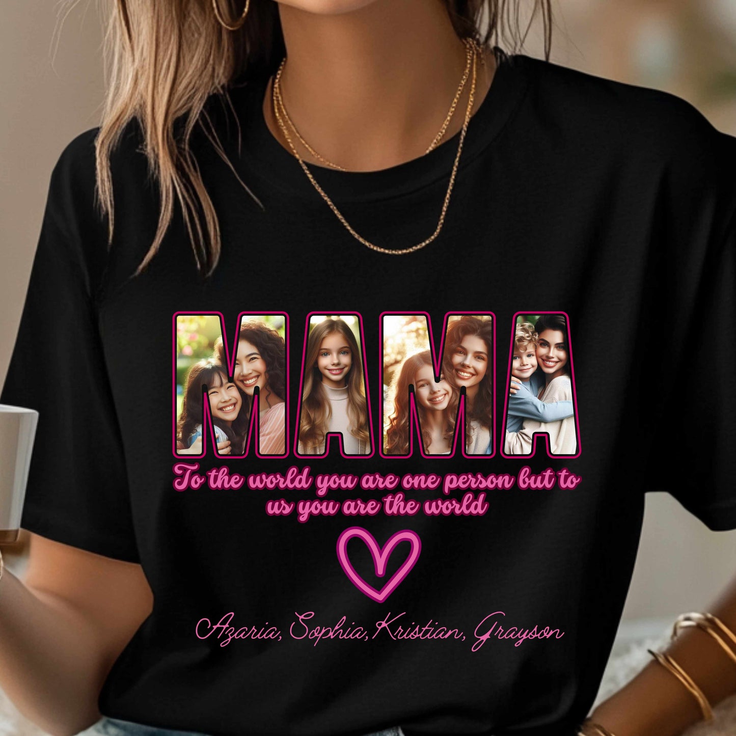Customizable Mother's Day MAMA Photo T-Shirt