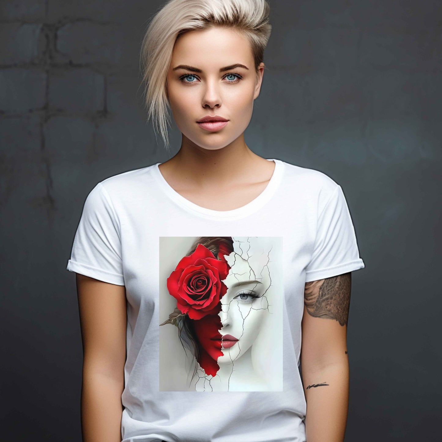 Abstract Rose The Eyes Tell It All Womens T-Shirt