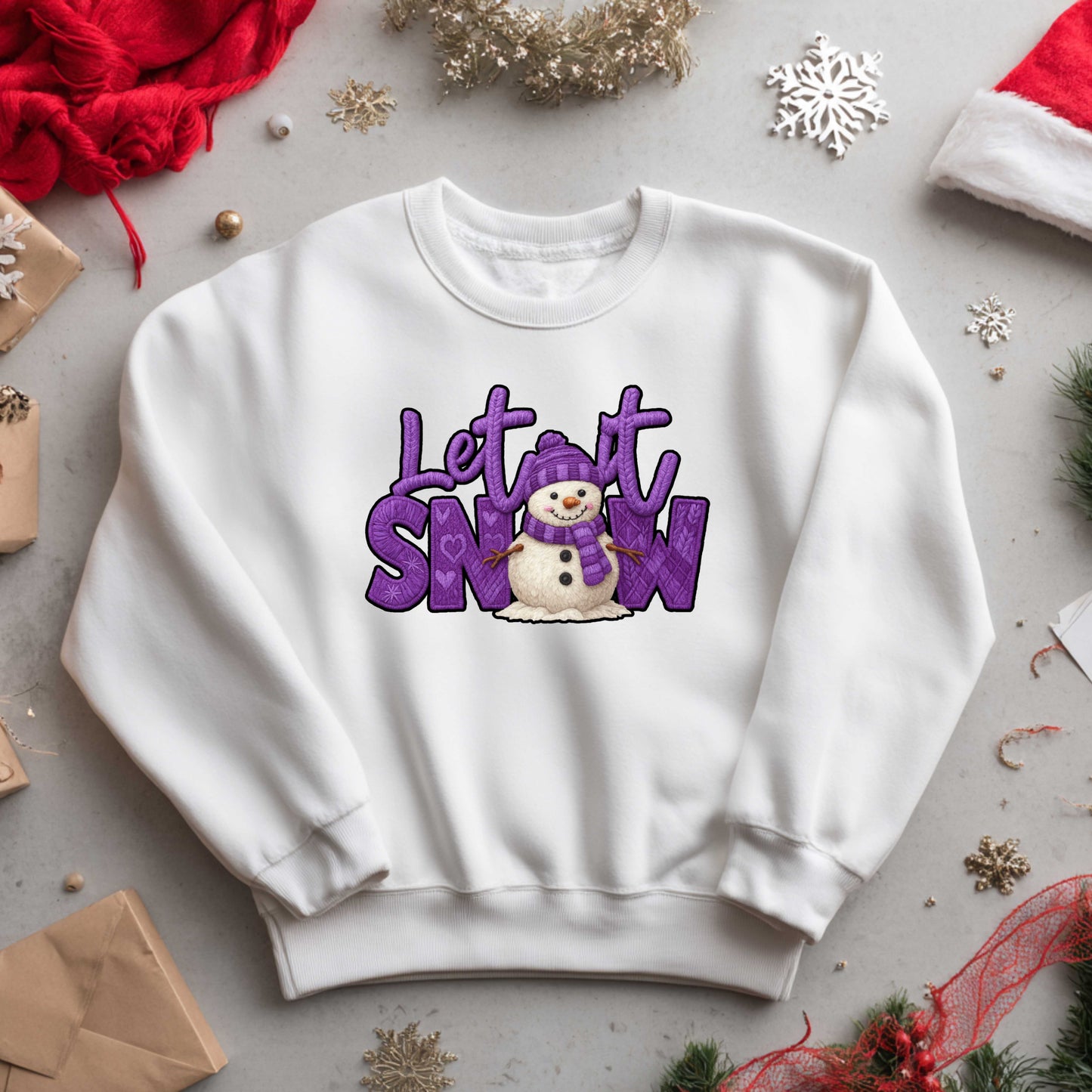 Let it Snow Faux Yarn Inspired Pullover Hoodie