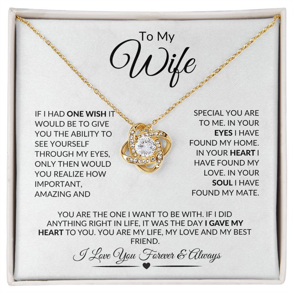 To My Wife Love Knot Necklace