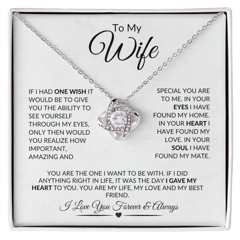 To My Wife Love Knot Necklace