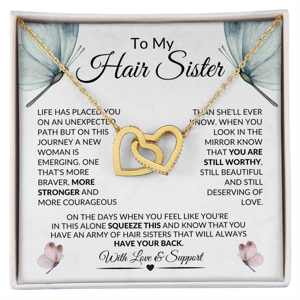 Hair Sisters Interlocking Heart Necklace