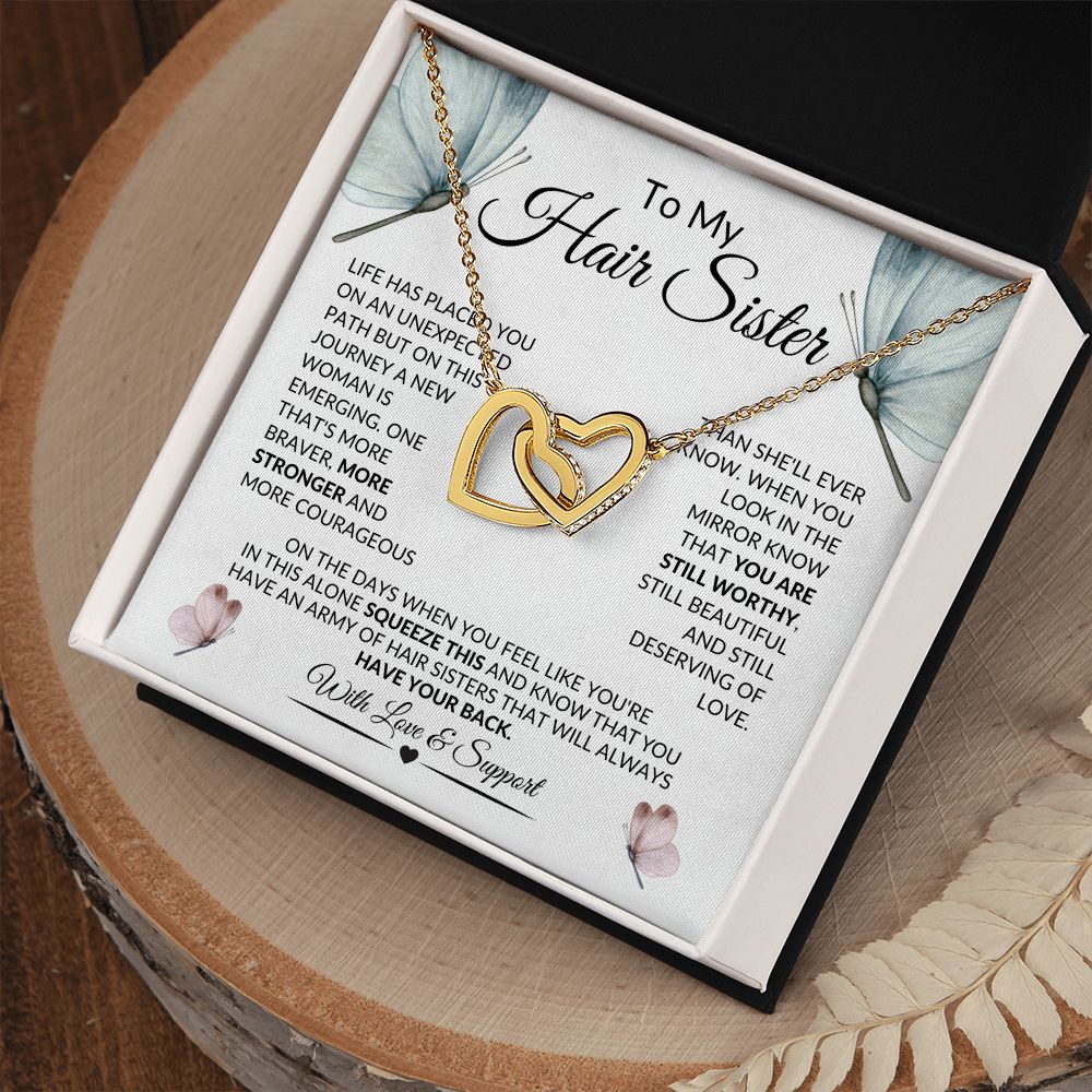 Hair Sisters Interlocking Heart Necklace