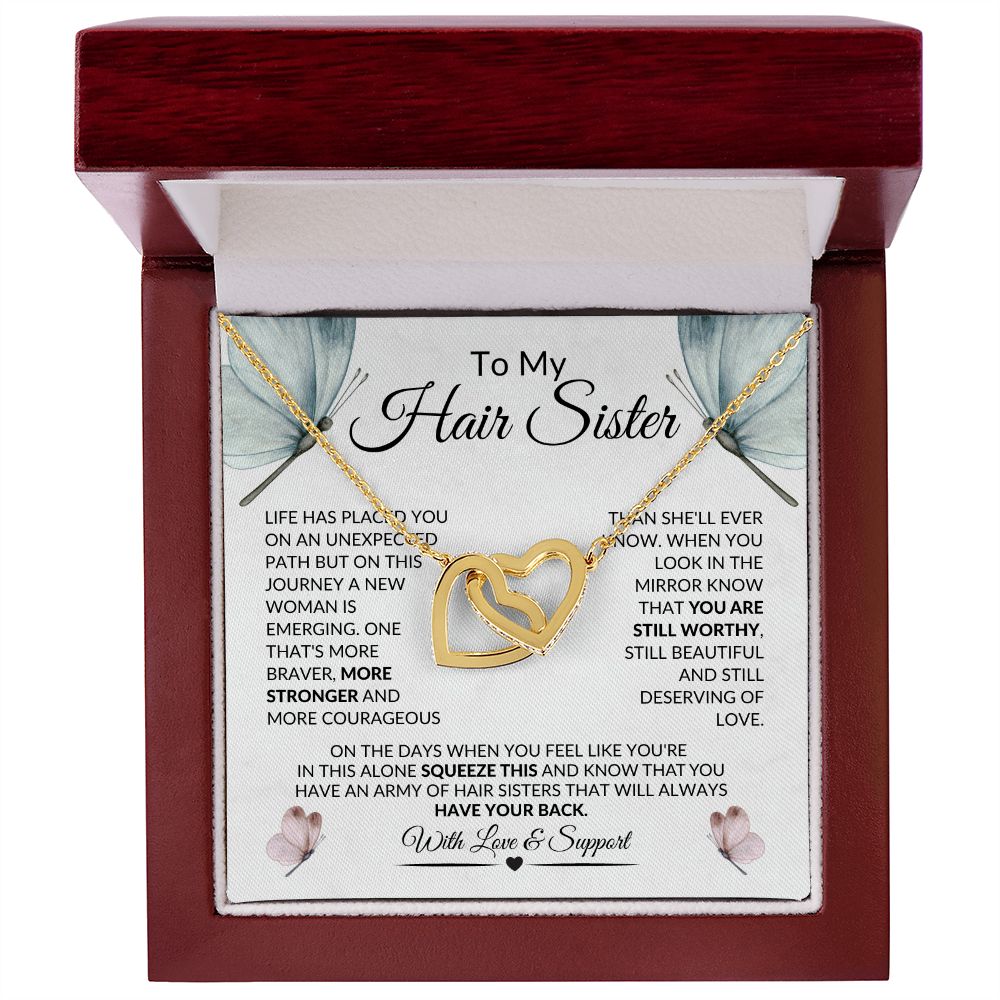 Hair Sisters Interlocking Heart Necklace