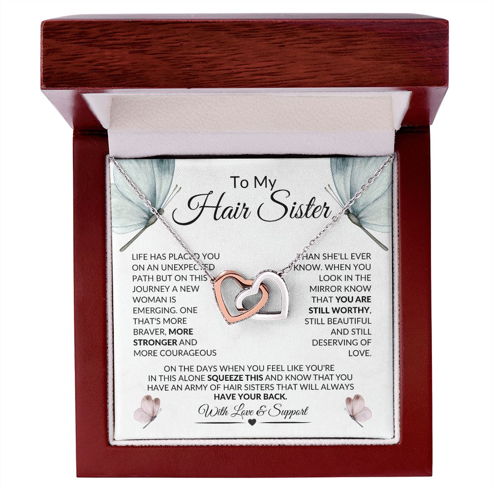 Hair Sisters Interlocking Heart Necklace