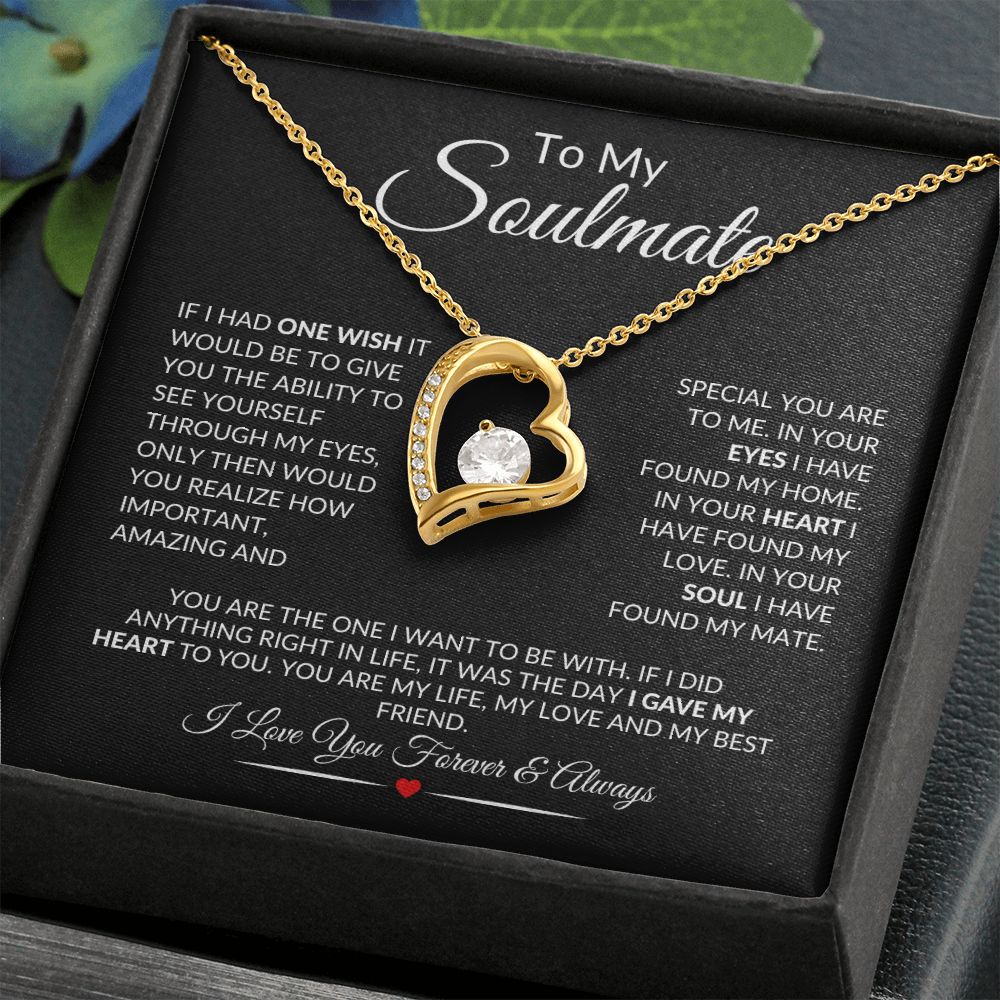 Soulmate Love Necklace Black Card