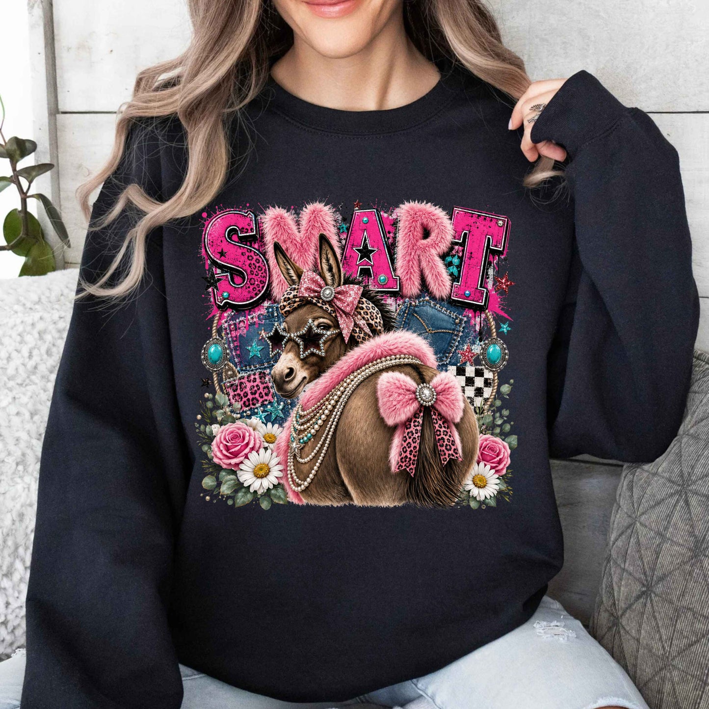 Smart A$$ Funny Crewneck Pullover Sweatshirt