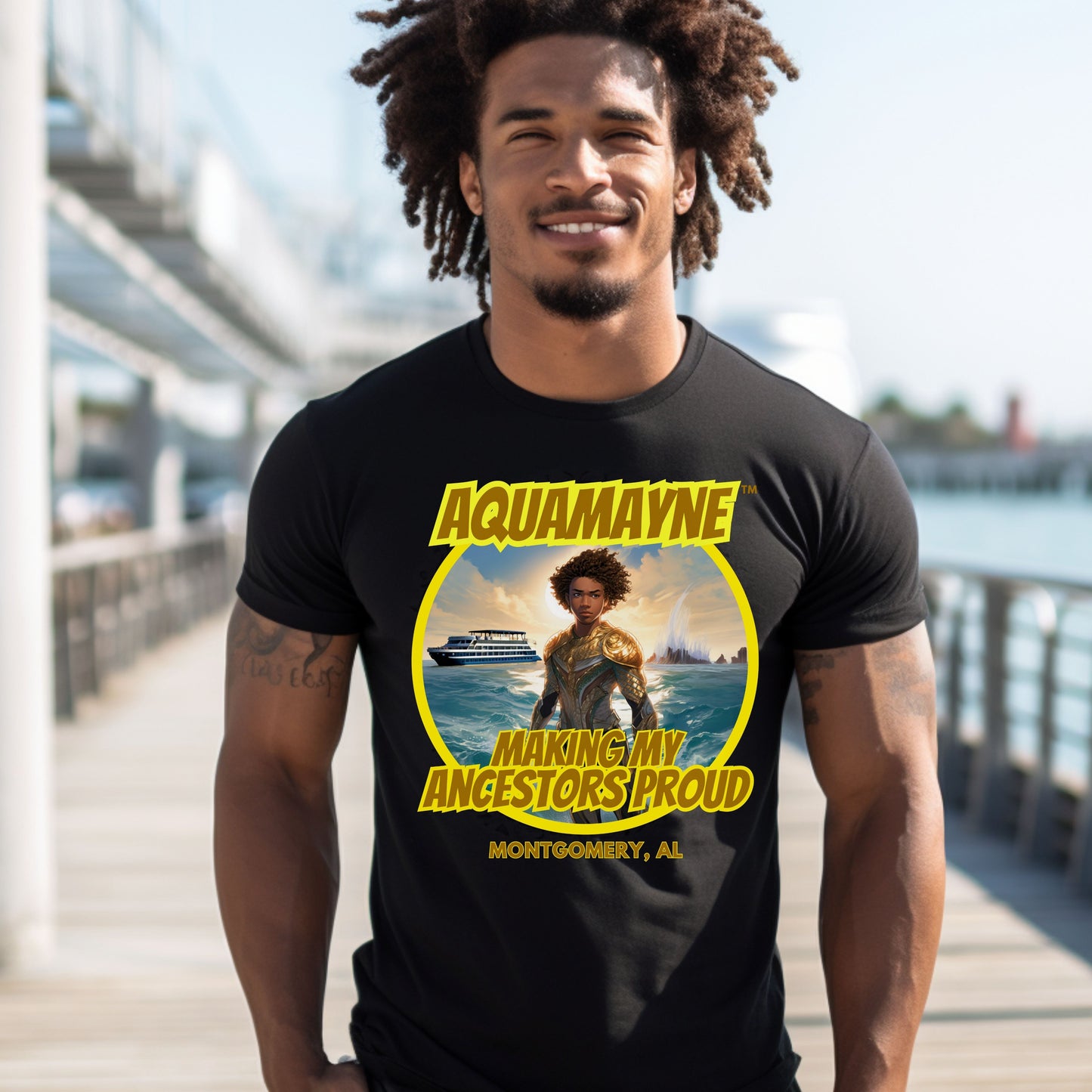 Aquamayne Making My Ancestors Proud Montgomery Brawl Dark Color Tshirt