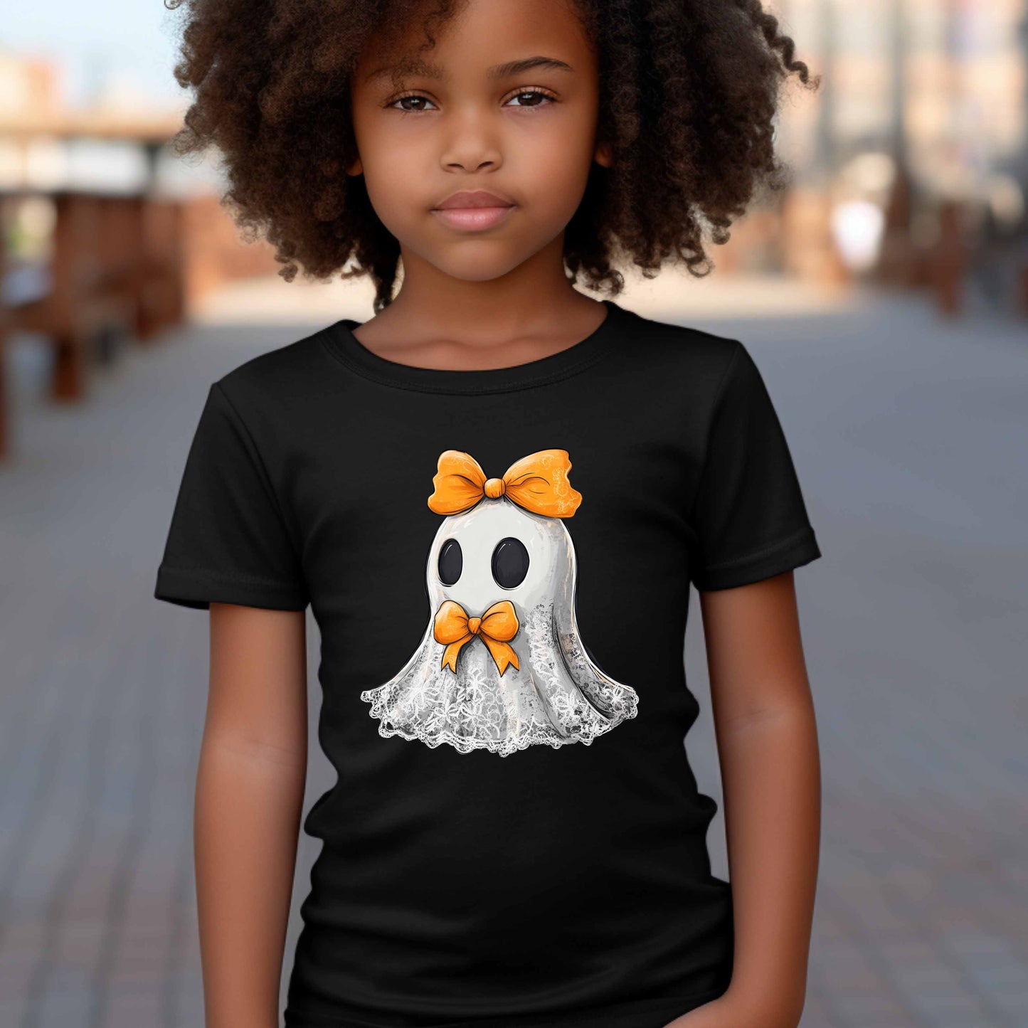 The Lace Ghost with Hair Bow T-Shirt