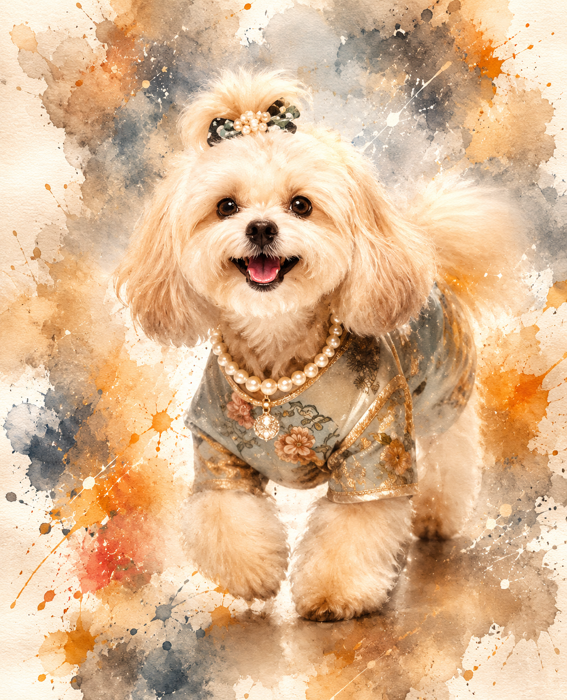 Personalised Watercolor Inspired Pet T-Shirt