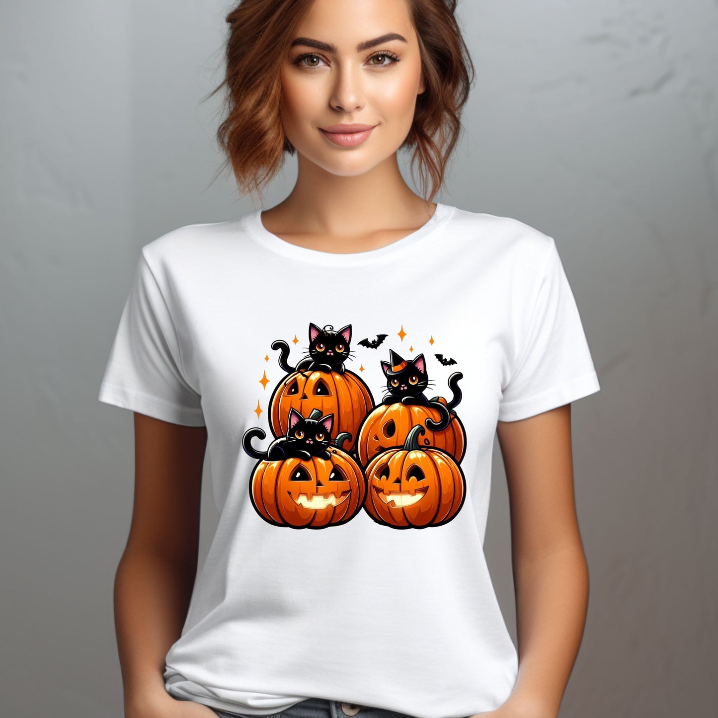 Cat Jack o Lanterns Halloween T-Shirt