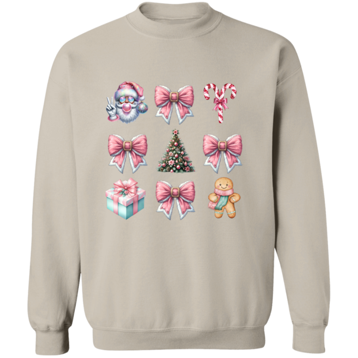 Christmas Pink Design Pullover Sweatshirt