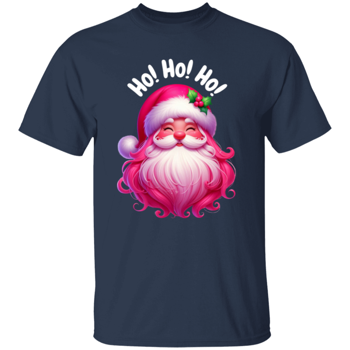 Cute Santa Pink Beard T-Shirt