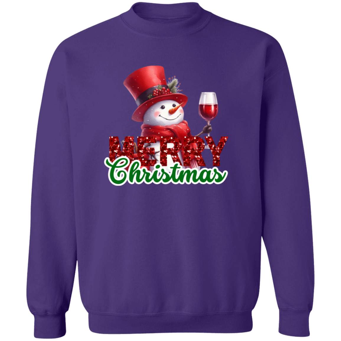 Top Hat Snowman Christmas Crewneck Pullover Sweatshirt