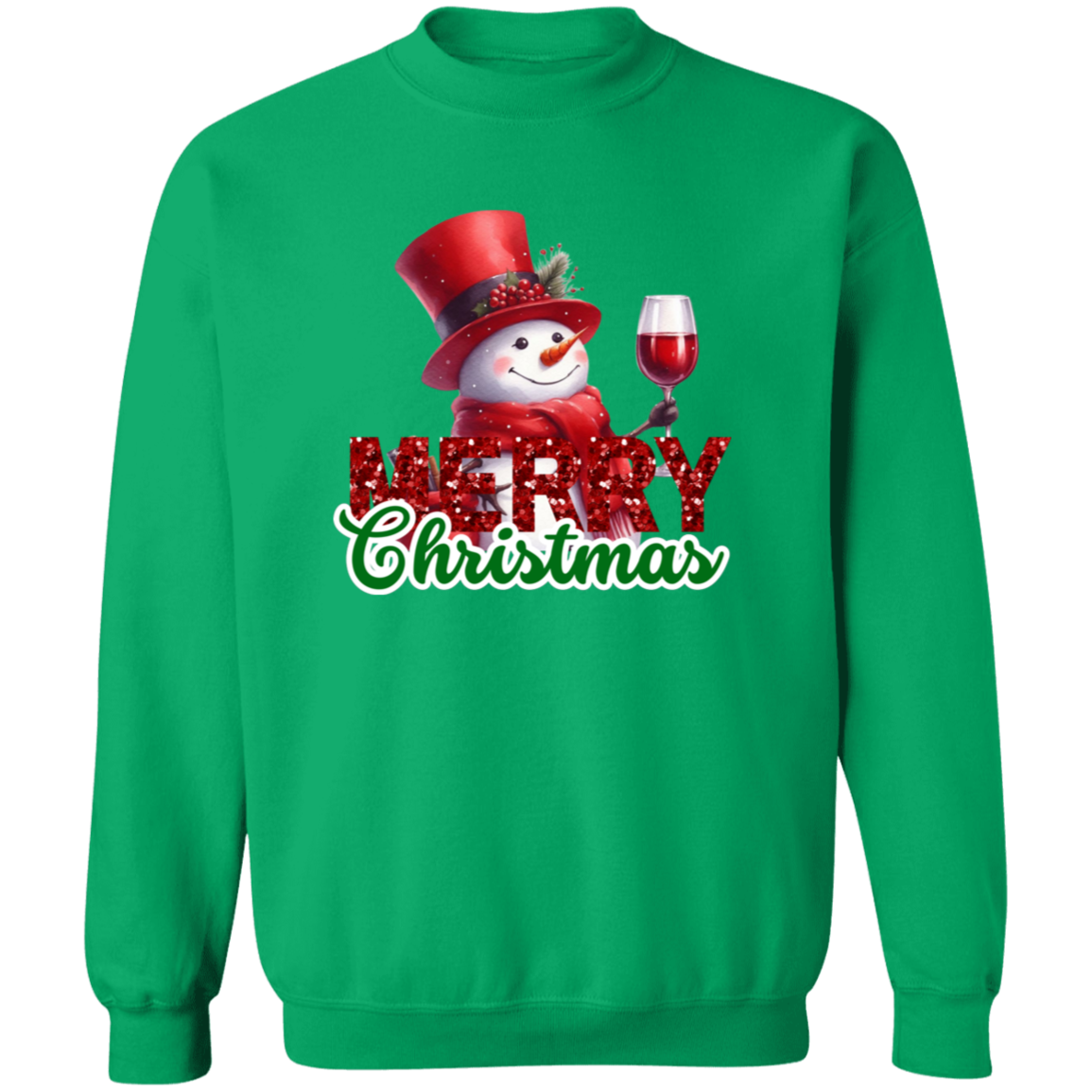 Top Hat Snowman Christmas Crewneck Pullover Sweatshirt