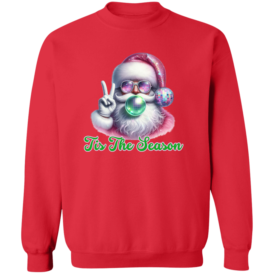 Disco Bougie Bubble Santa Crewneck Pullover Sweatshirt