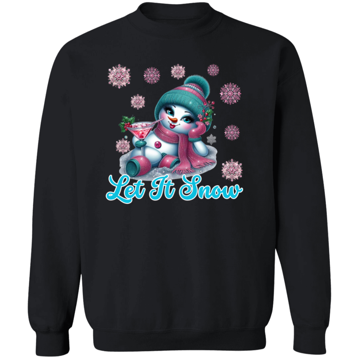 Snowwoman Let it Snow Crewneck Pullover Sweatshirt