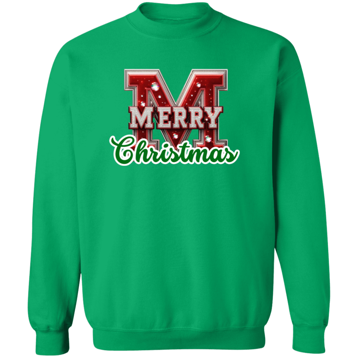 Varsity Letters Merry Christmas Crewneck Pullover Sweatshirt