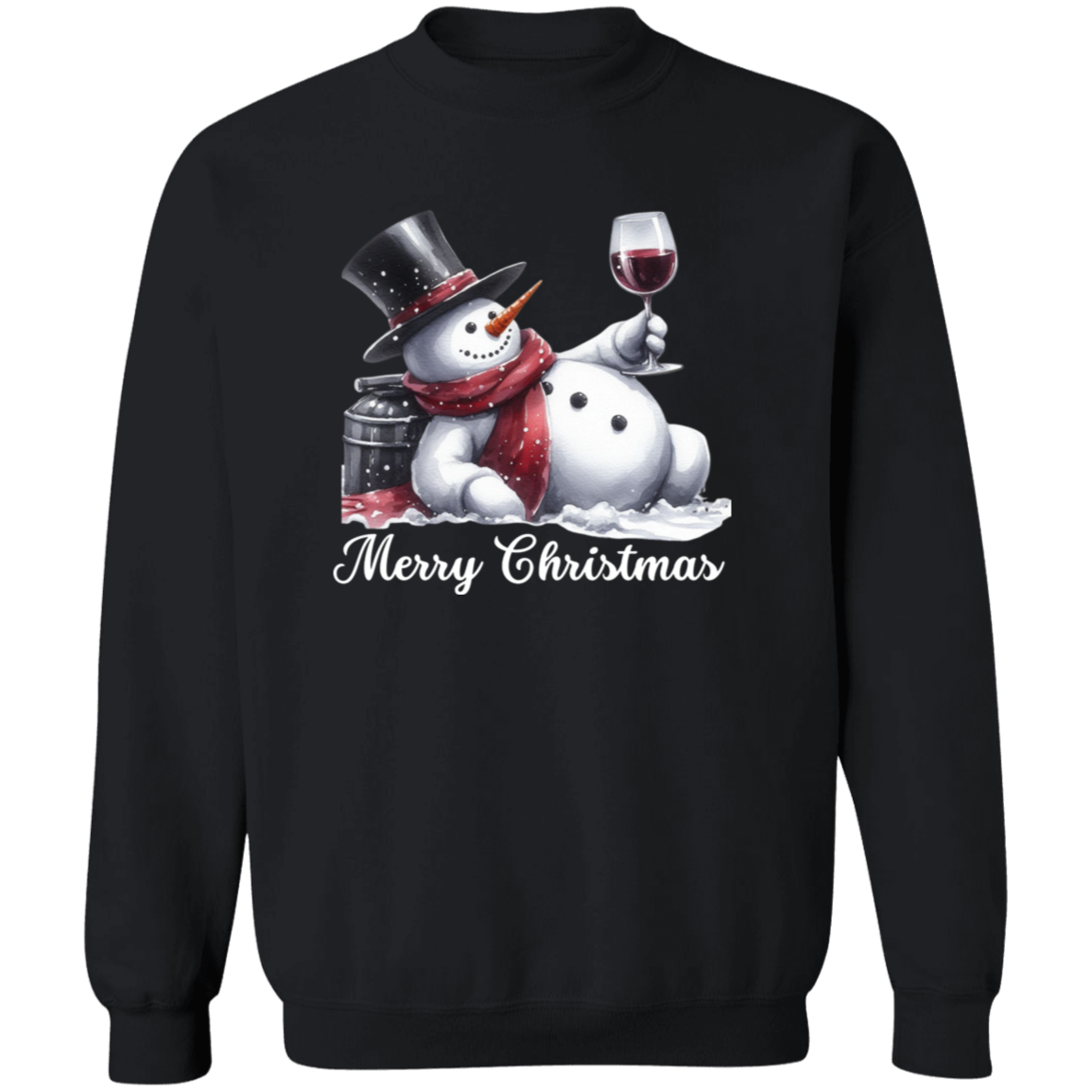 Chillin Christmas Snowman Wine Lovers Pullover Sweatshirt