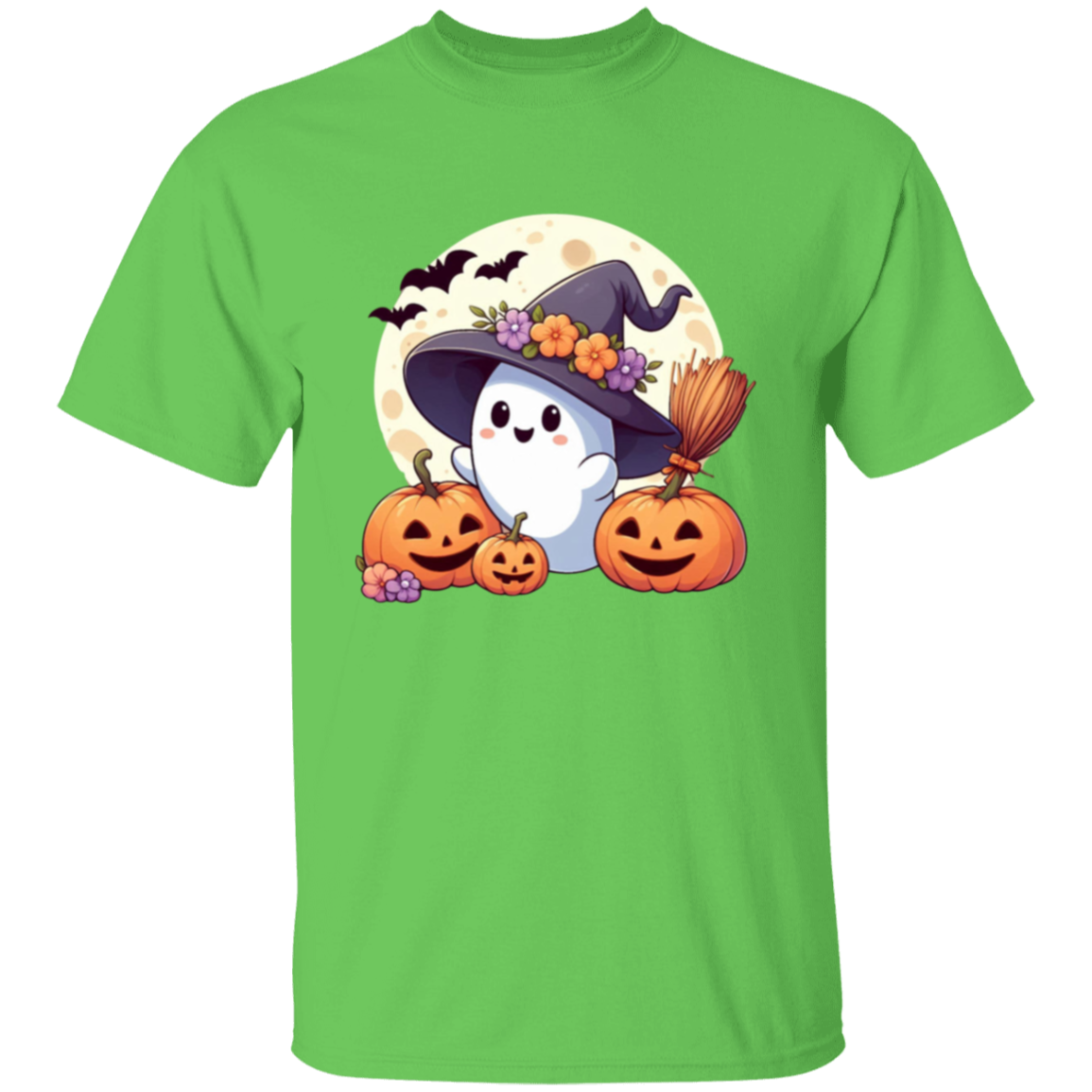 Cute Moon Ghost Pumpkin Halloween T-Shirt