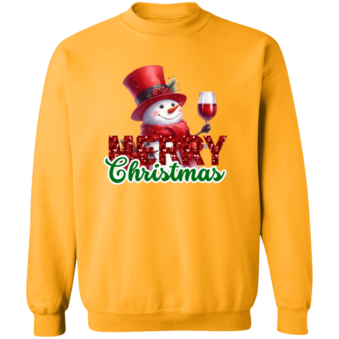 Top Hat Snowman Christmas Crewneck Pullover Sweatshirt