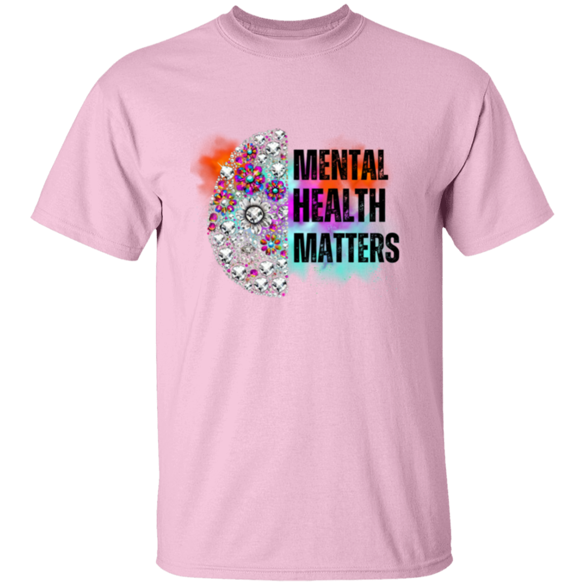 Mental Health Matters Brain Color Burst T-Shirt