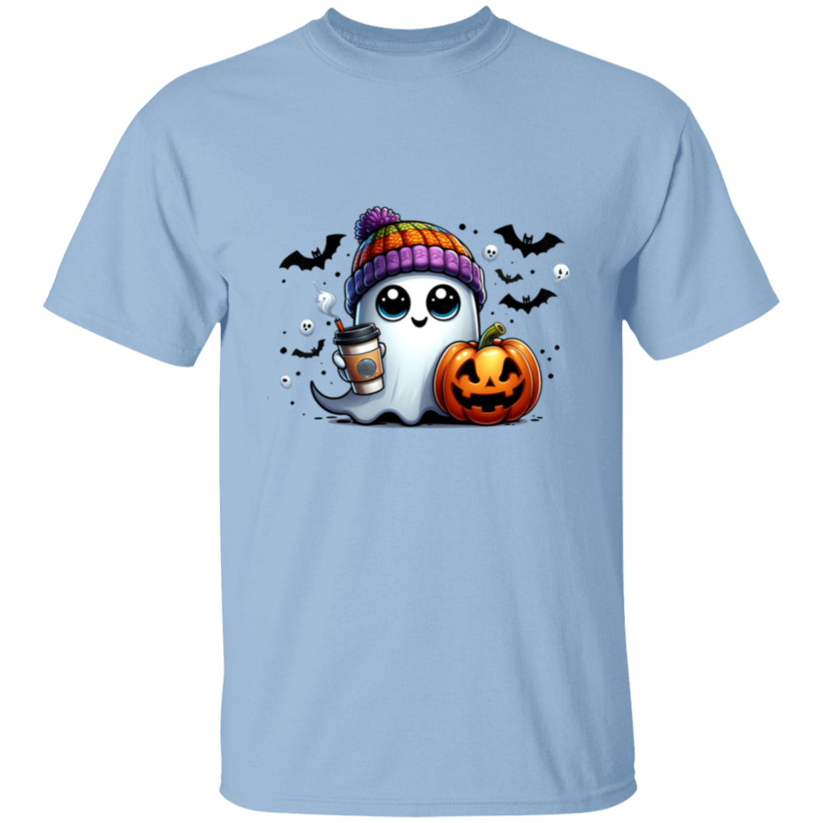 Cute Ghost Latte Halloween Pumpkin T-Shirt