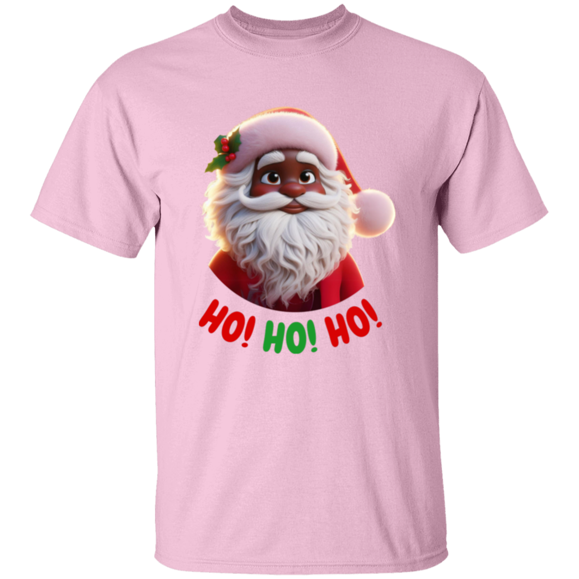 Black Santa Ho, Ho, Ho Christmas T-Shirt