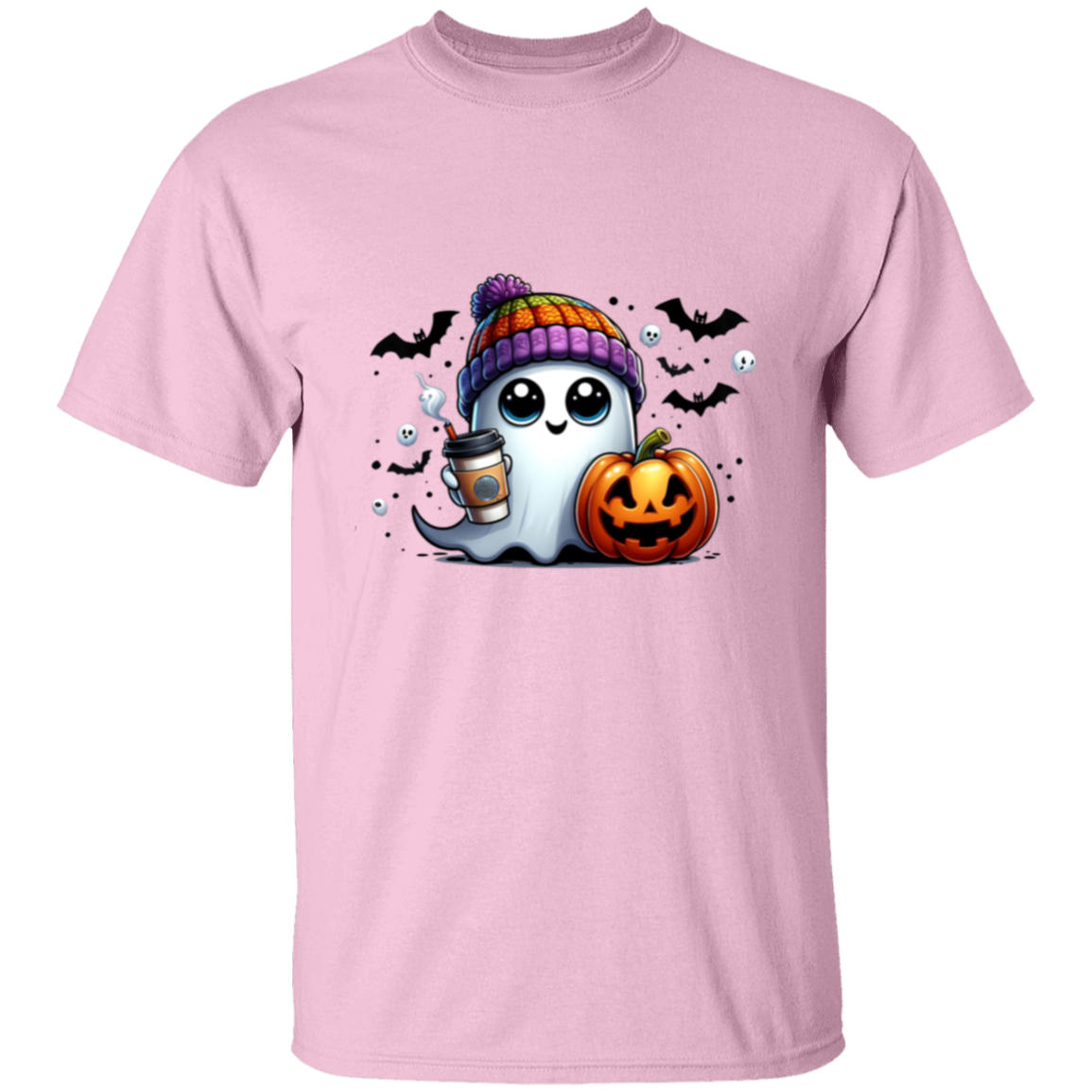 Cute Ghost Latte Halloween Pumpkin T-Shirt