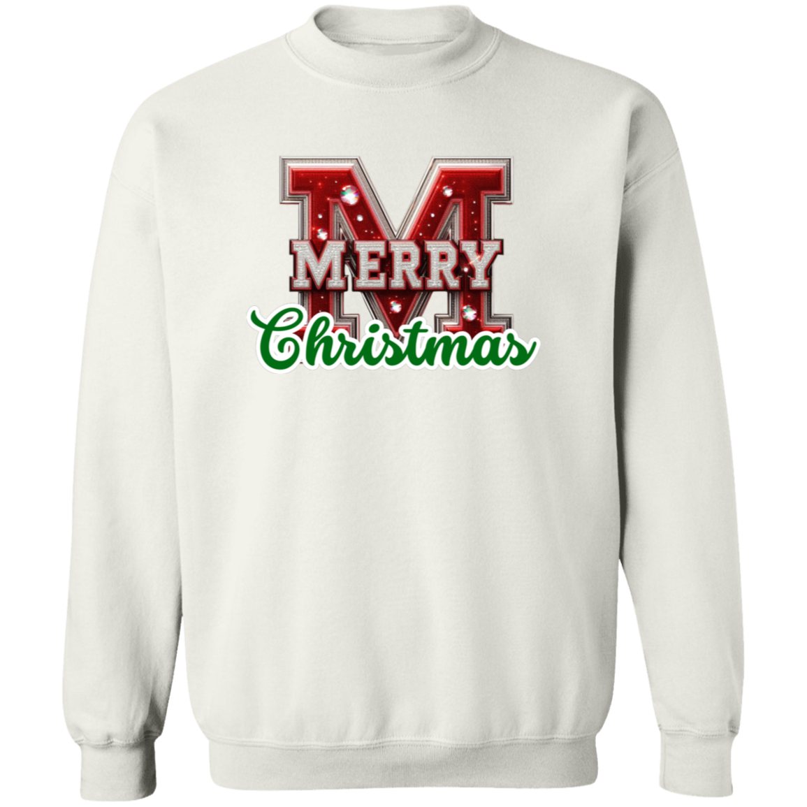 Varsity Letters Merry Christmas Crewneck Pullover Sweatshirt