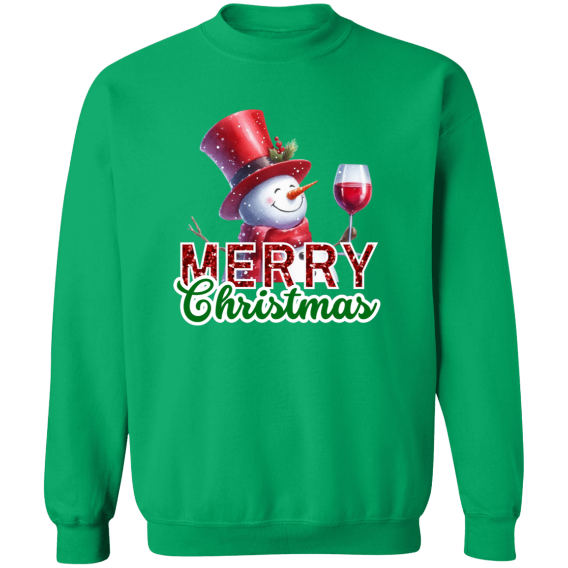 Wine Lovers Christmas Snowman Pullover Sweatshirt