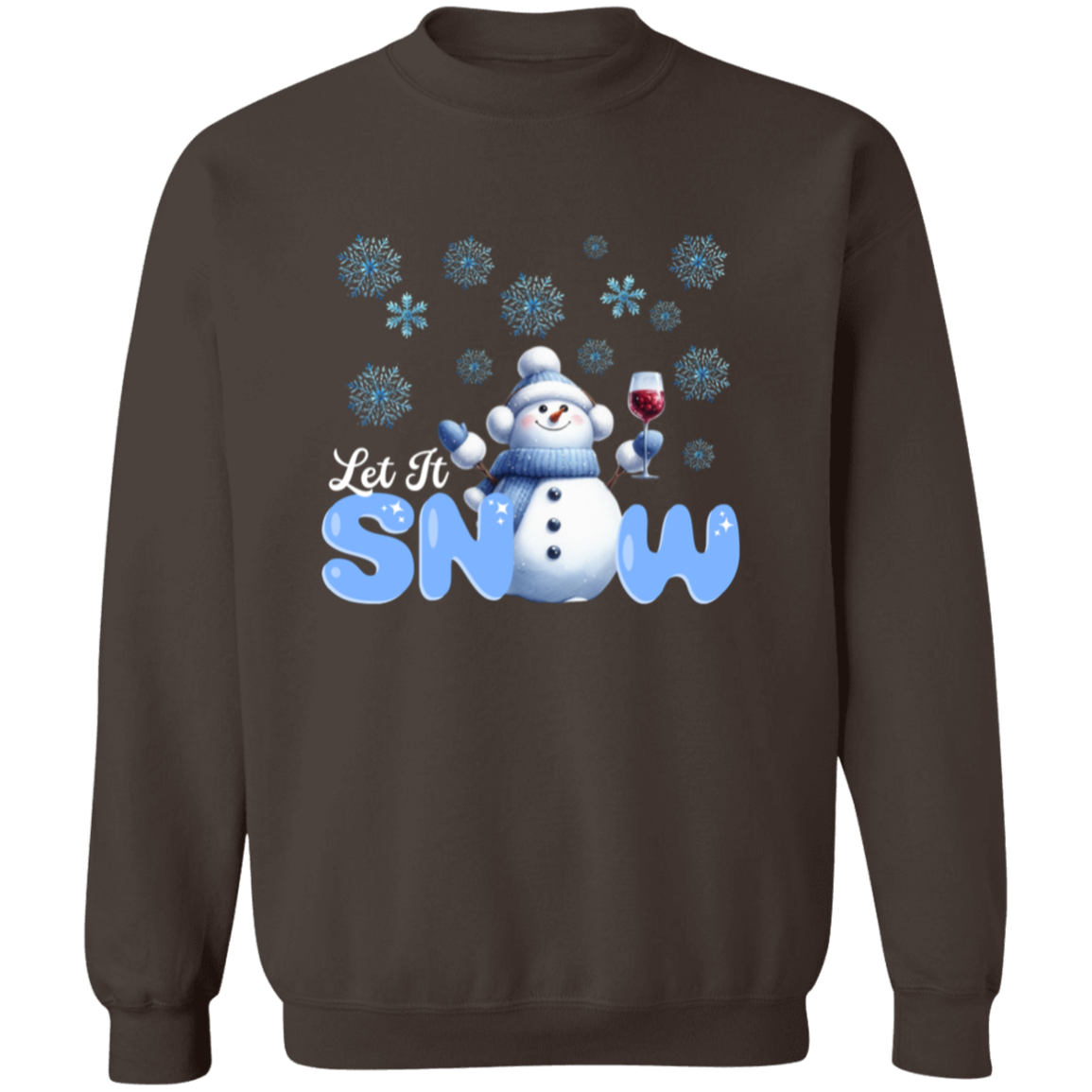 Let It Snow Snowman Christmas Crewneck Pullover Sweatshirt