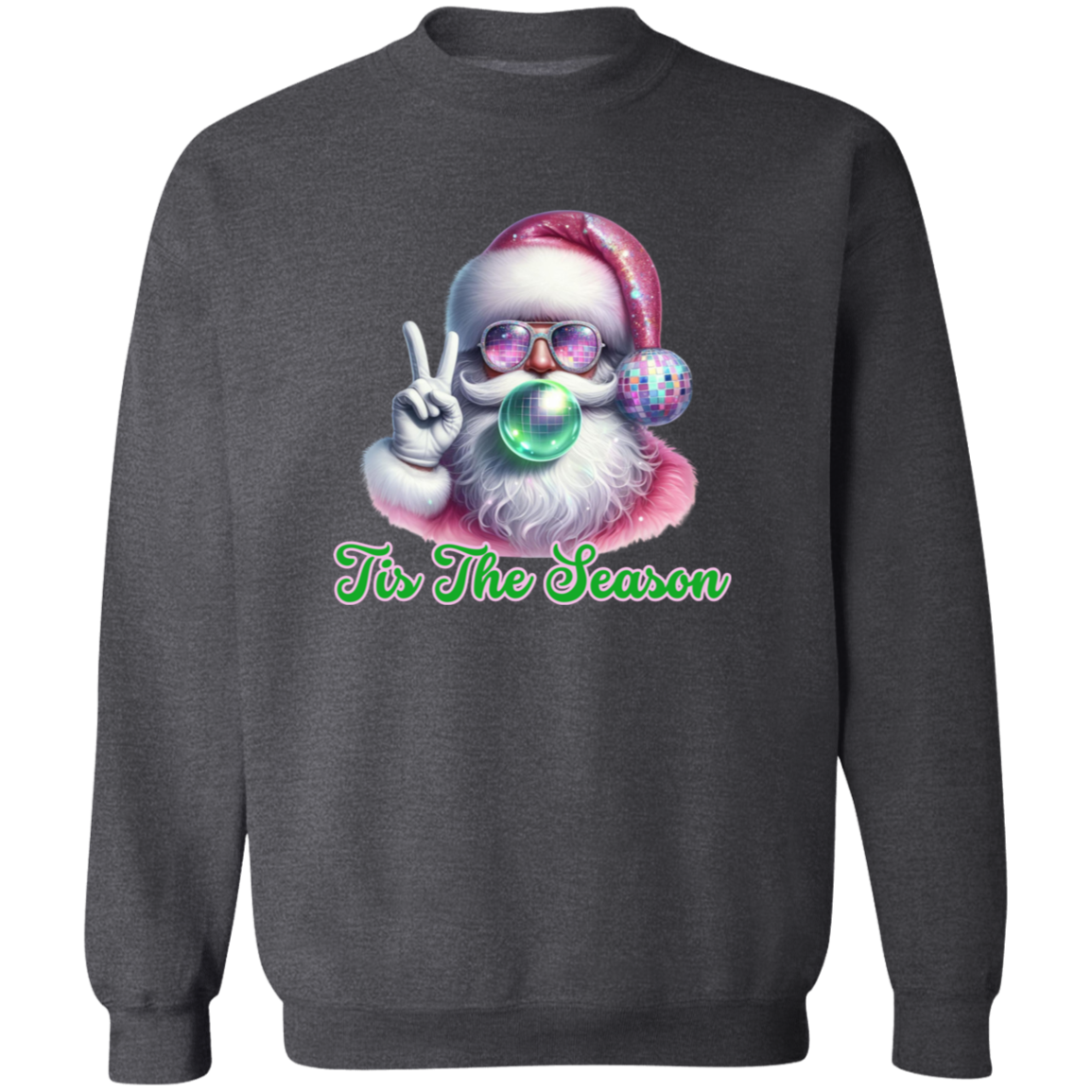 Disco Bougie Bubble Santa Crewneck Pullover Sweatshirt