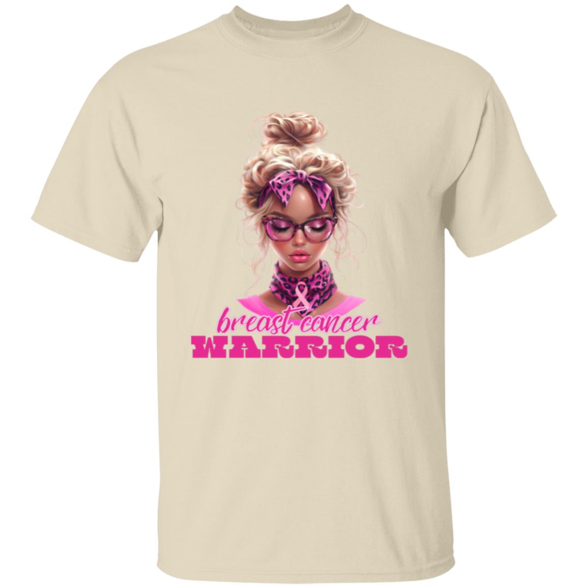 Pink Leopard Print Breast Cancer Warrior T-Shirt