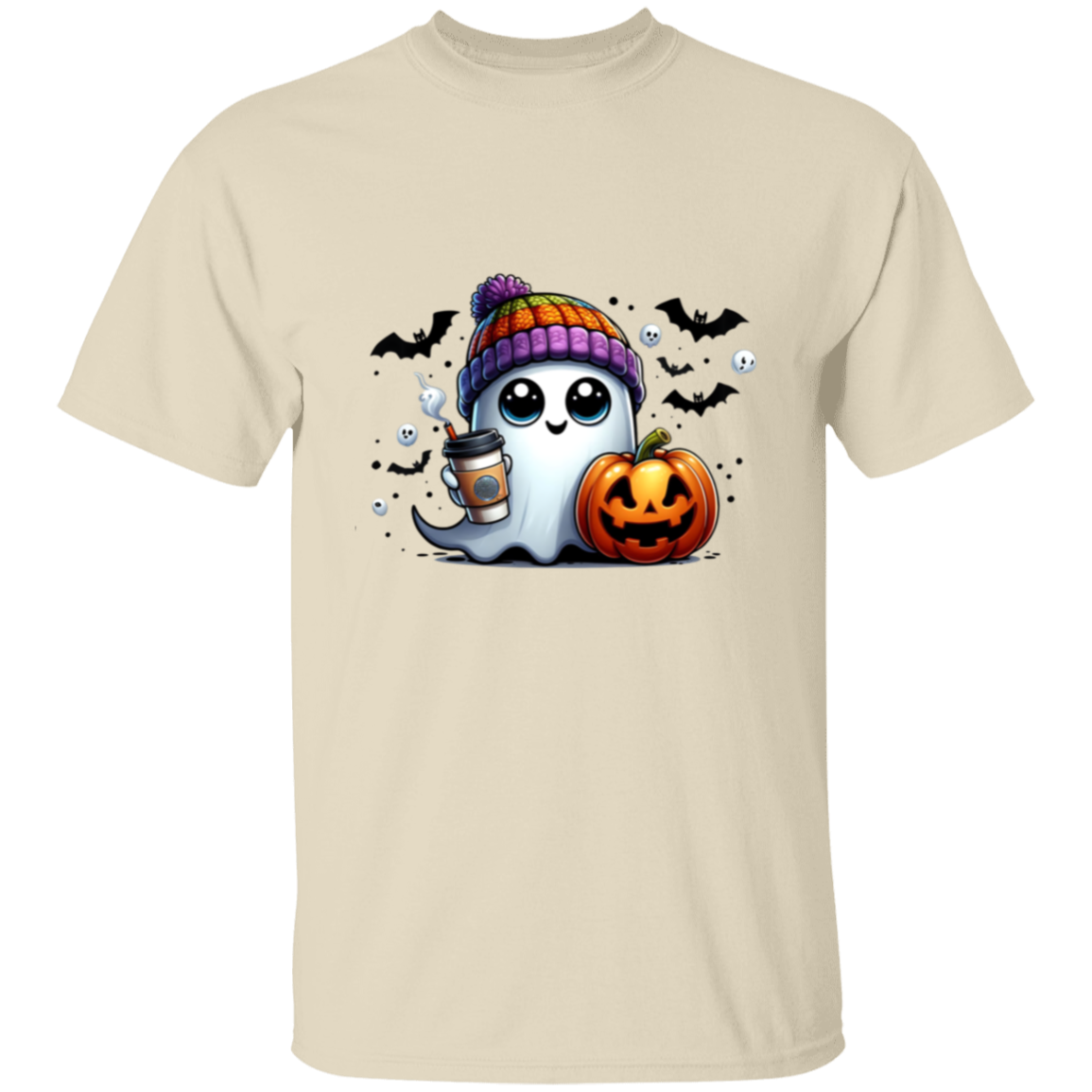 Cute Ghost Latte Halloween Pumpkin T-Shirt