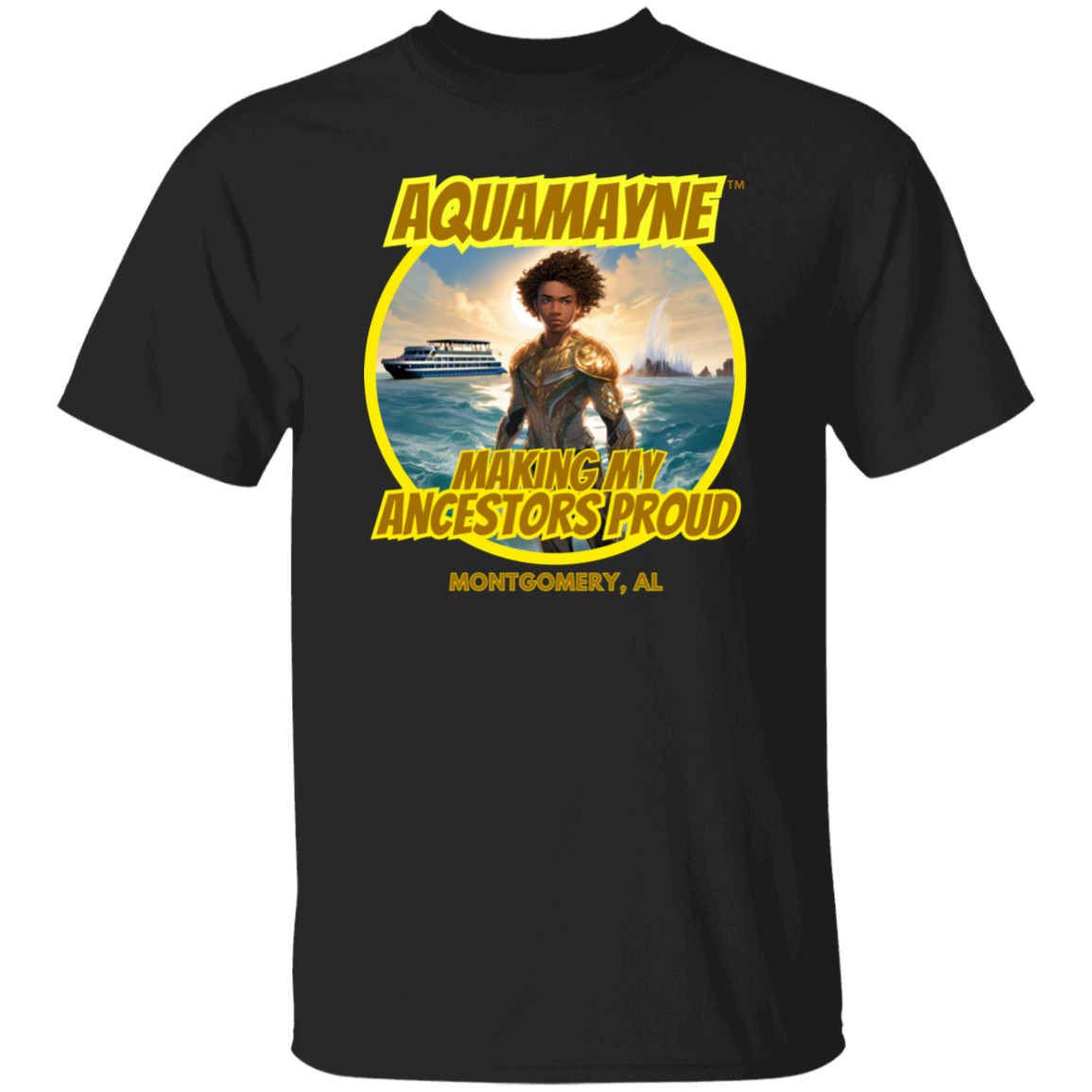 Aquamayne Making My Ancestors Proud Montgomery Brawl Dark Color Tshirt