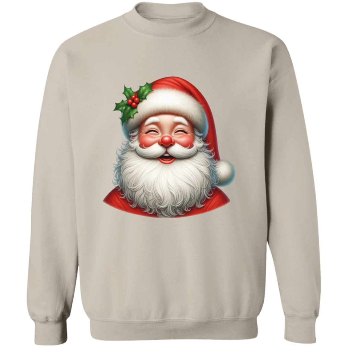 Happy Santa Christmas Crewneck Pullover Sweatshirt