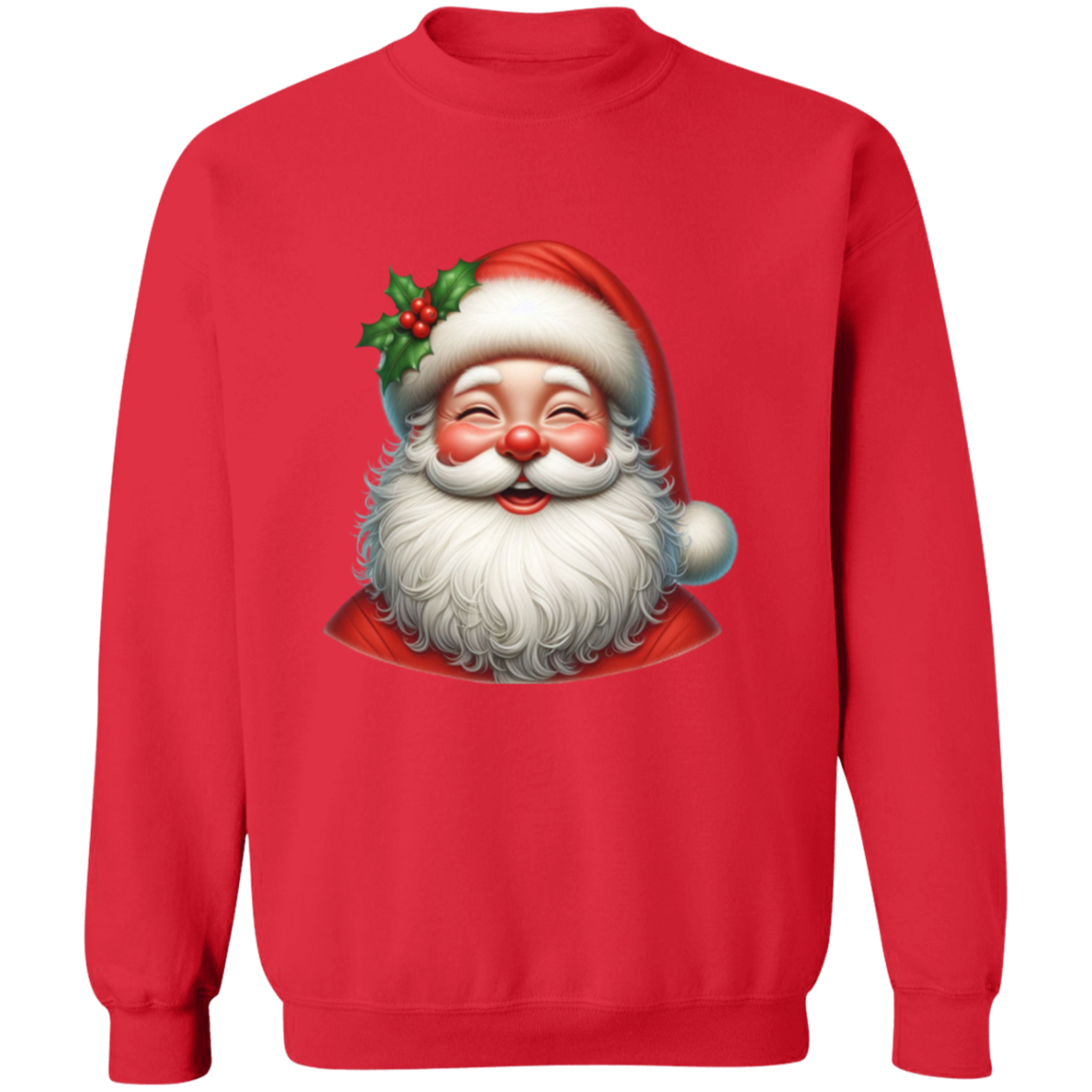 Happy Santa Christmas Crewneck Pullover Sweatshirt