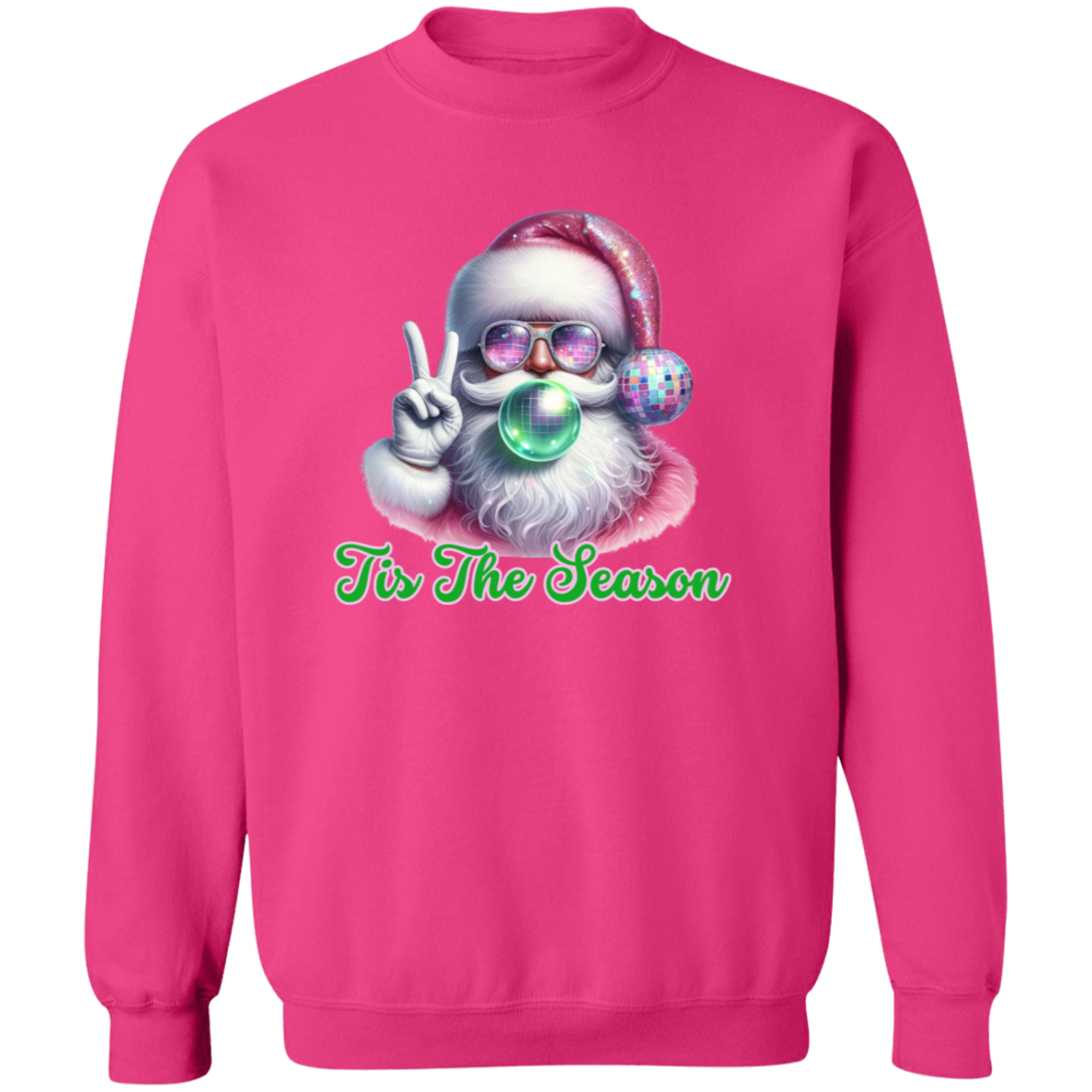 Disco Bougie Bubble Santa Crewneck Pullover Sweatshirt