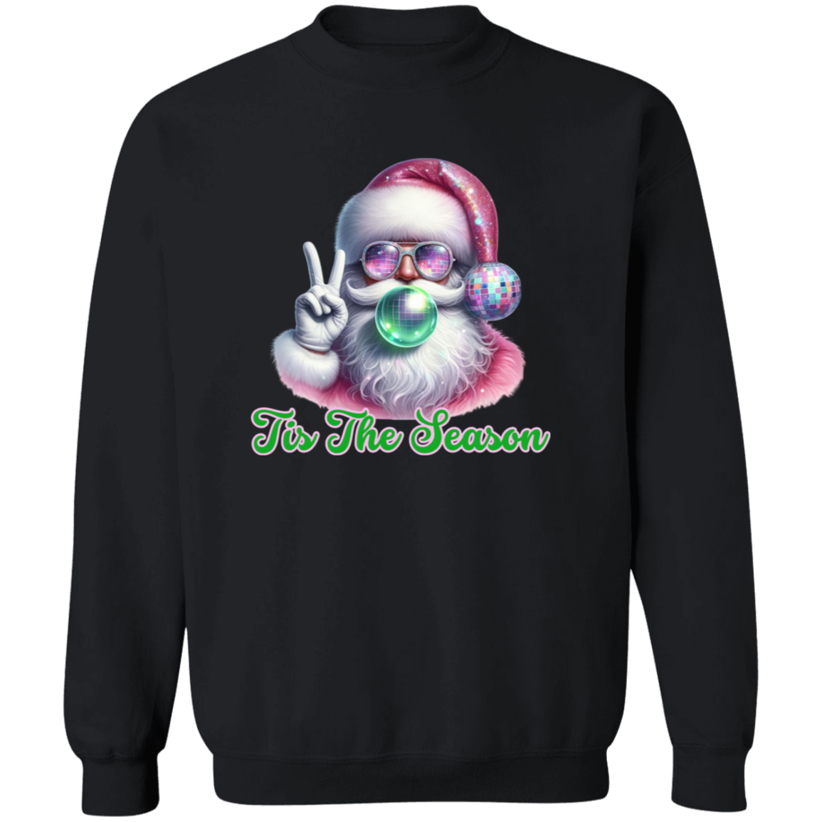 Disco Bougie Bubble Santa Crewneck Pullover Sweatshirt