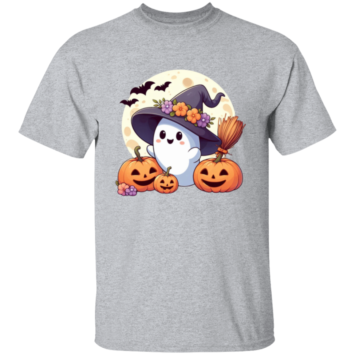 Cute Moon Ghost Pumpkin Halloween T-Shirt