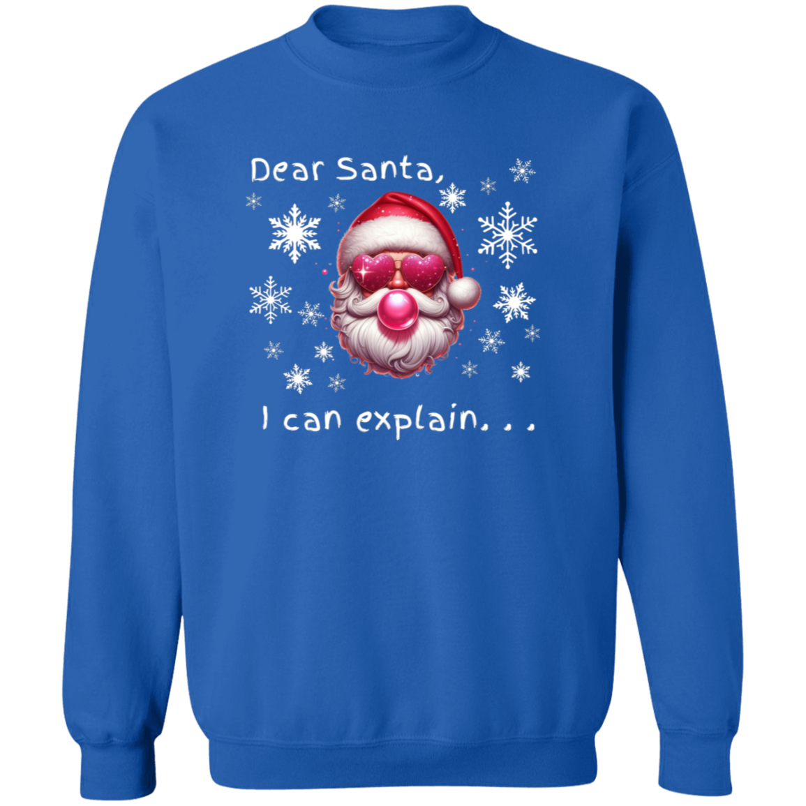 Dear Santa I Can Explain Funny Christmas Crewneck Pullover Sweatshirt