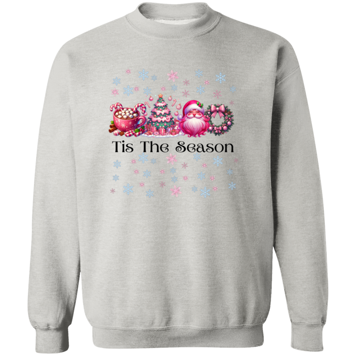 Pink Christmas Santa Wreath Coco Sweatshirt