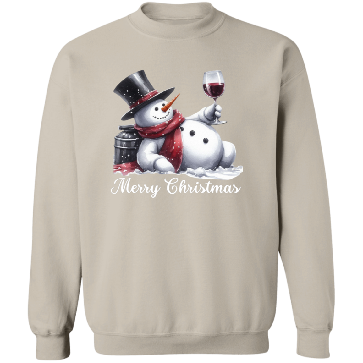 Chillin Christmas Snowman Wine Lovers Pullover Sweatshirt