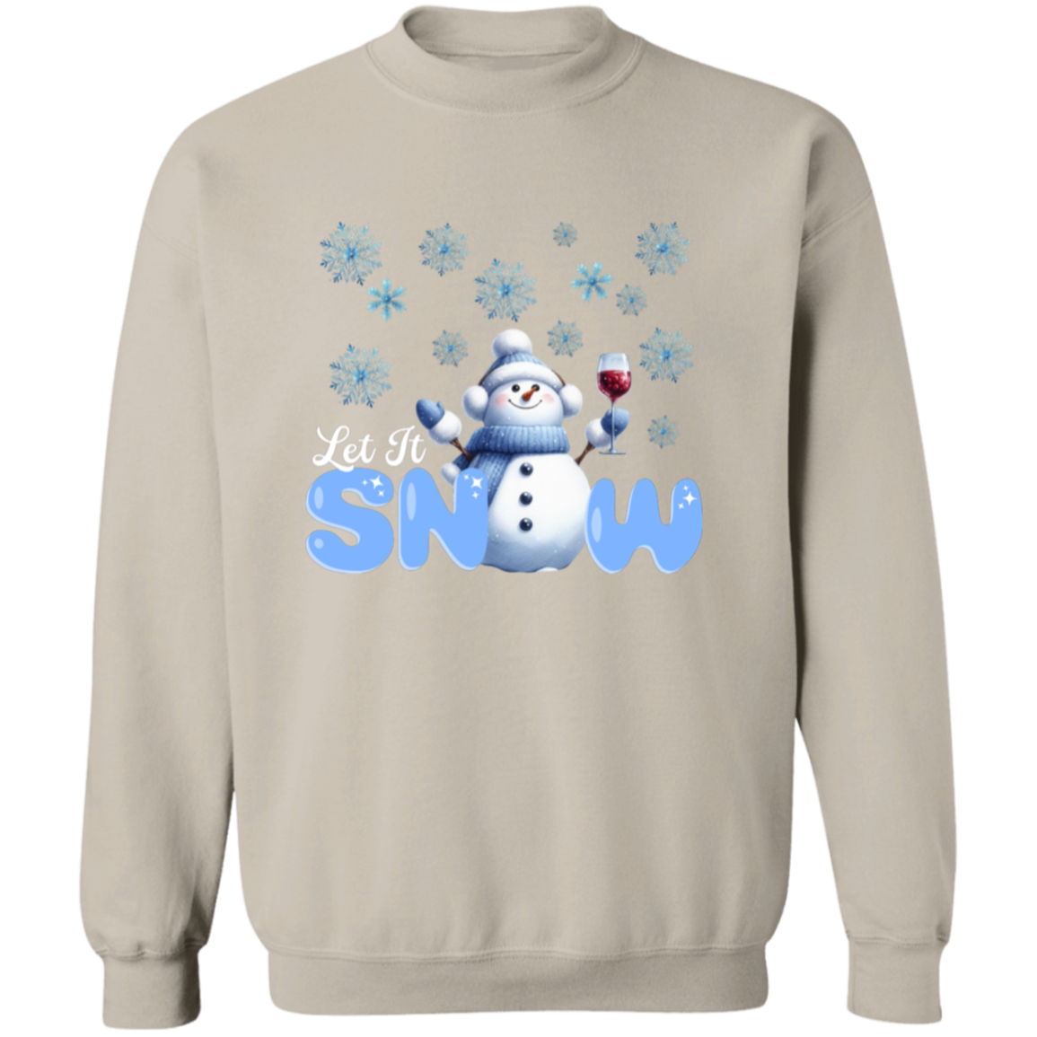 Let It Snow Snowman Christmas Crewneck Pullover Sweatshirt