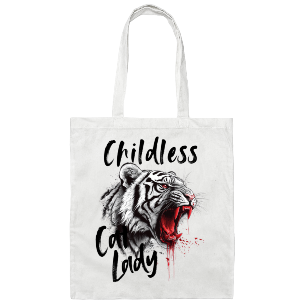 Childless Cat Lady Canvas Tote Bag