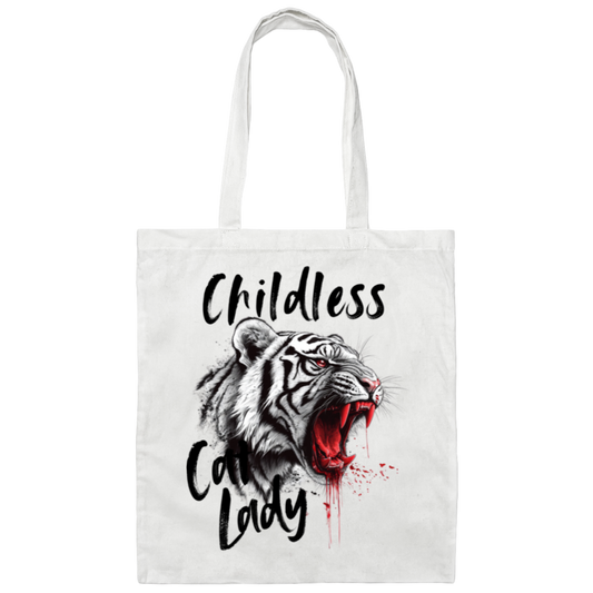 Childless Cat Lady Canvas Tote Bag