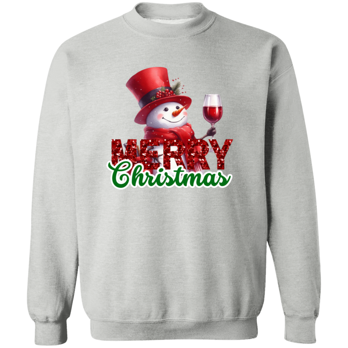 Top Hat Snowman Christmas Crewneck Pullover Sweatshirt