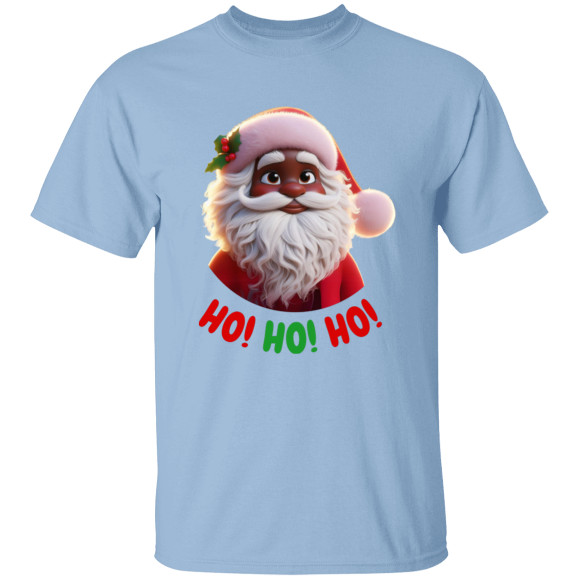 Black Santa Ho, Ho, Ho Christmas T-Shirt